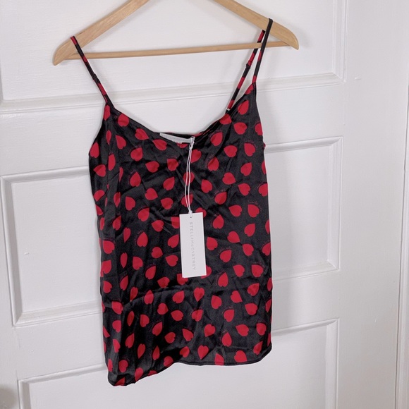 STELLA MCCARTNEY Women’s Heart Print Silk Blend Satin Camisole - Sizes S & M - Picture 4 of 11